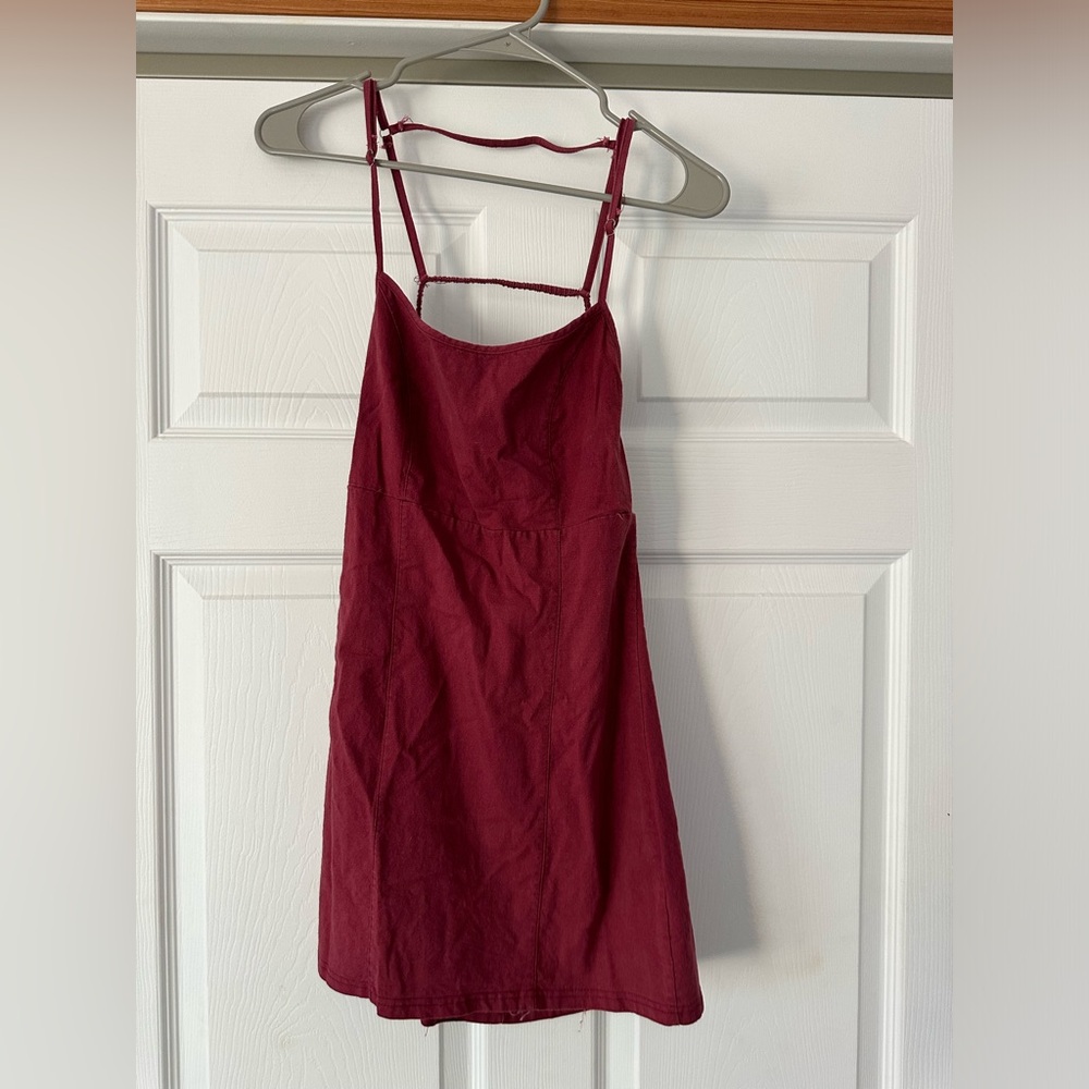Maroon Spaghetti Strap Dress